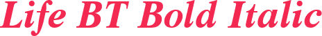 Life BT Bold Italic